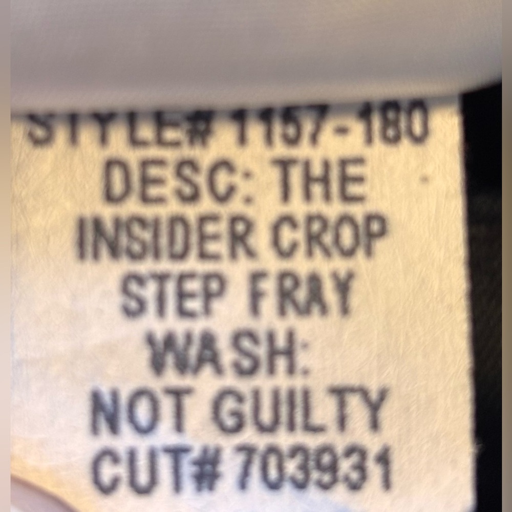 MOTHER Black Denim Jeans Insider Crop Step Fray in Not Guilty Size 30 - Picture 7 of 16